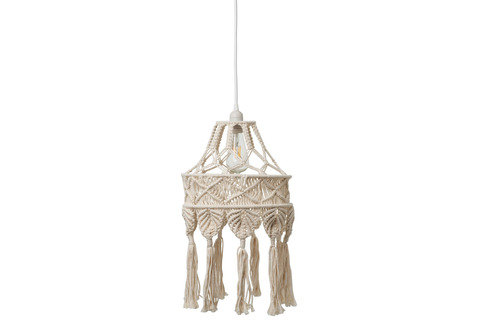 Orbit Gypse Macrame Pendant Light.